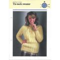 Beautiful Knit Sweater PATTERN Tie Neck Sweater