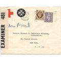 RED CROSS in England 1942 CENSORED London to NY...