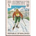 MALDIVES, OLYMPICS, Innsbruck 1976, Skiing, white 1976, 1L