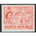 North Borneo 1954 Definitive Issue 8c Scarlet S...
