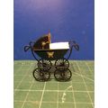 Dark Green Dressed Pram 1:12th Dolls House Mini...