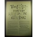 1957 Members New York Stock Exchange Ad - The gift that can keep on giving