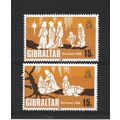 Gibraltar.1980 Christmas set of 2.Mounted Mint....