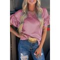 Toadstool Satin Ruffle Sleeve Top