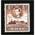 MALTA 1943 SG 218a 1/2d RED BROWN M /MINT#1