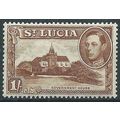 St Lucia 1938 SG135 1/- Brown Mounted Mint..