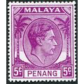 Penang 1952 5c bright purple SG 7 unused