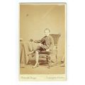Victorian cdv photo boy seated legs crossed Lea...