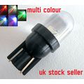 2 x LED Xenon T10 12V MULTI COLOR LIGHT BULB AU...