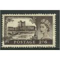 GB 1955 - 58 QE2 H/V 2/6d Brown Castle Wmk 165....