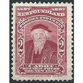 Newfoundland 1897 SG67 2c Bright Rose Mounted M...