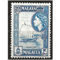 Malacca 1957 SG45 20c Blue Mounted Mint . ..