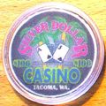 Silver Dollar $100. Casino Chip - Tacoma, Washi...