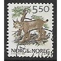 NORWAY 1988 WILDLIFE 5K.50 LYNX SG 1025 FINE USED#