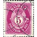 NORWAY, Posthorn striped background, violet 196...