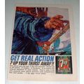 1964 7-Up Soda Ad - Get Real Action!