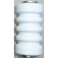 Ceramic insulator Glazed white, tinned brass en...