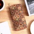 Vegan Leather Long Floral Print Clutch Coin Pur...