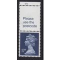 X911 17p Deep Blue RIGHT BAND Unmounted Mint GB...