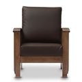 Mission Style Walnut/Brown Wood & Faux Leather ...
