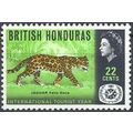 British Honduras 1967 Tourist 22c Jaguar Unmoun...