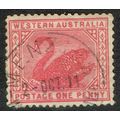 Western Australia 1905 1d Carmine Rose wmk Crow...