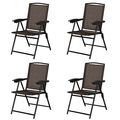 4 Pieces Folding Dining Chairs with Smooth Armr...