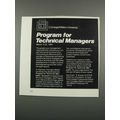 1983 Carnegie-Mellon University Ad - Technical Managers