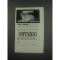 1962 Ontario Canada Ad - Take a break