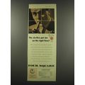 1957 Four Square Tobacco Ad - The six-five put me on the right lines