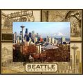 Seattle Washington Montage Laser Engraved Wood ...