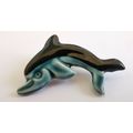 Unique Ceramic Porcelain Blue Dolphin Broche Br...
