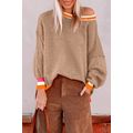Parchment Colorblock Striped Trim Drop Shoulder...