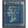 1858 SG47 2d Blue Plate 13 Good/Fine Used Check...