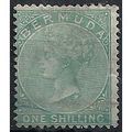 Bermuda 1865 SG8 1/- Green Watermark Crown CC V...