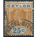 Ceylon 1921 SG351 25c Orange-Yellow & Blue Fine...