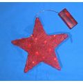 Sterne, 2St.Ø20cm,Natur-Sisal, Dekostern,rot, LEDs