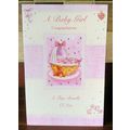 New Baby Card - Baby Girl - Glitter Card - 002