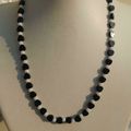 Heart Necklace Black Heart Beaded Necklace Whit...