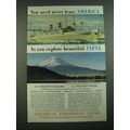 1956 American President Lines Ad - You need never leave America as you explore