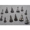 Christmas tree charms. Pack of 12 Tibetan silve...