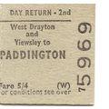 B.T.C. Edmondson Ticket - West Drayton & Yiewsl...