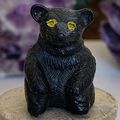 Vintage Black Forest Bear W Yellow Eyes Plastic...