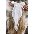 White Oversized Ribbon Bowknot Satin Hair Clip