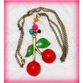Sale Large Cherry Pendant Retro Antiqued Bronze...