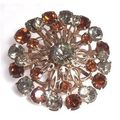 Brooch #004 gold metal Austrian swarovski facet...