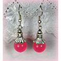 Tibetan Hill Tribe Jade Pink Silver Plated Hook...