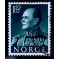 NORWAY 1958 SG 486 1K .50 BLUE KING OLAV V FINE...