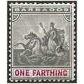 Barbados 1892 SG105 1/4d Slate Grey & Carmine W...
