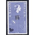 South Georgia 1971 Sg19 1p on 1d violet-blue wm...